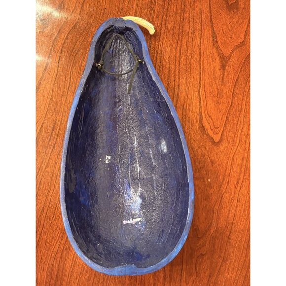 Hand Painted Gourd Half Wall Hanging Carved Grapes Vines Detail 12” - Picture 5 of 7